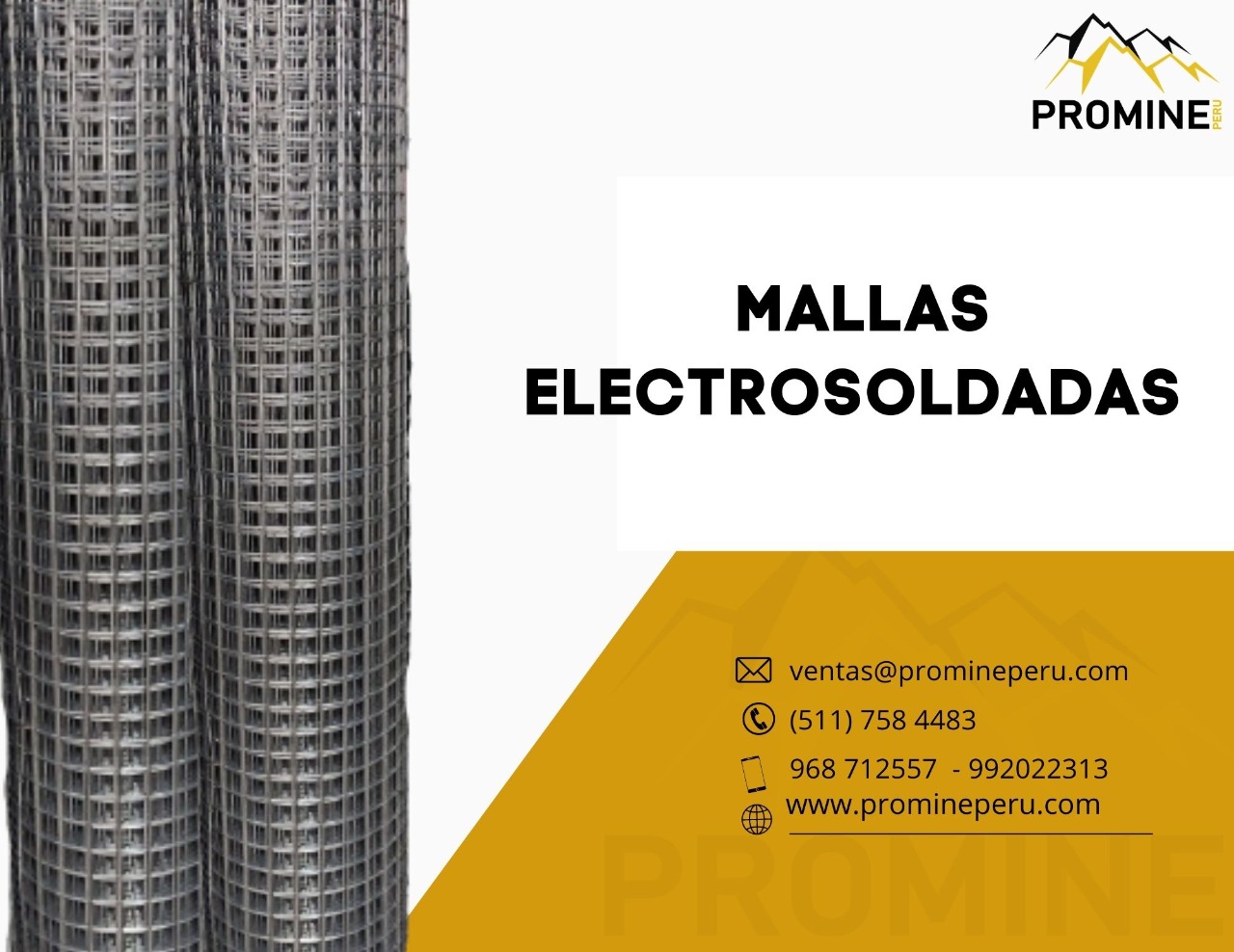 MALLA ELECTROSOLDADA 3X3-4X4 GALVANIZADA PROMINE PERÚ